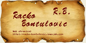 Racko Bontulović vizit kartica